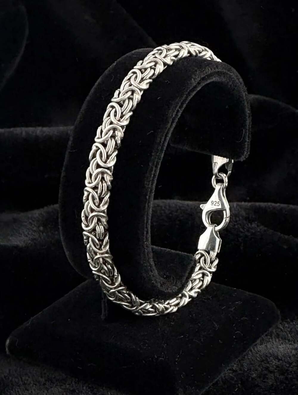 Vintage Sterling Silver 925 Byzantine Link 8” Bracelet Made in Italy